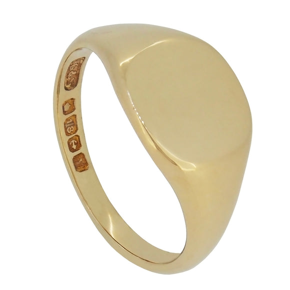A mid-20th century, 18ct yellow gold, cushion signet ring