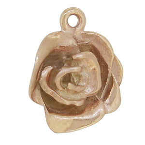A modern, 9ct yellow gold, rose charm