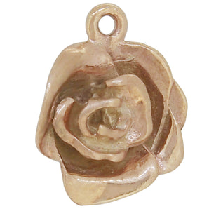 A modern, yellow metal, rose charm.