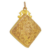An Edwardian, 9ct yellow gold, square locket