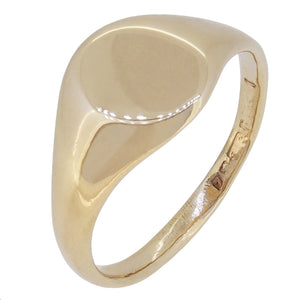 A mid-20th century, 9ct yellow gold, lady's, oval signet ring