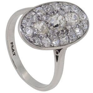 An early 20th&nbsp;century, platinum, Art Deco, diamond set cluster ring.