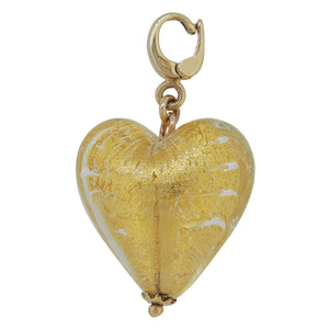 A modern, yellow glass set heart shaped pendant