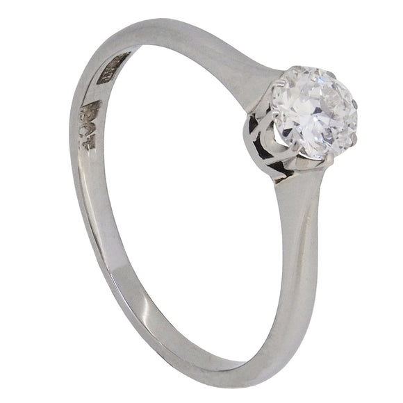 An early 20th century, 18ct white gold & platinum setting, diamond set single stone ring