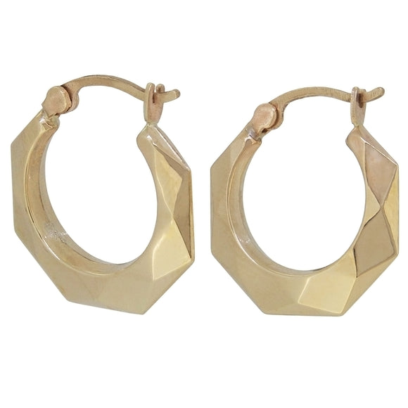 A modern, 9ct yellow gold hoop earrings
