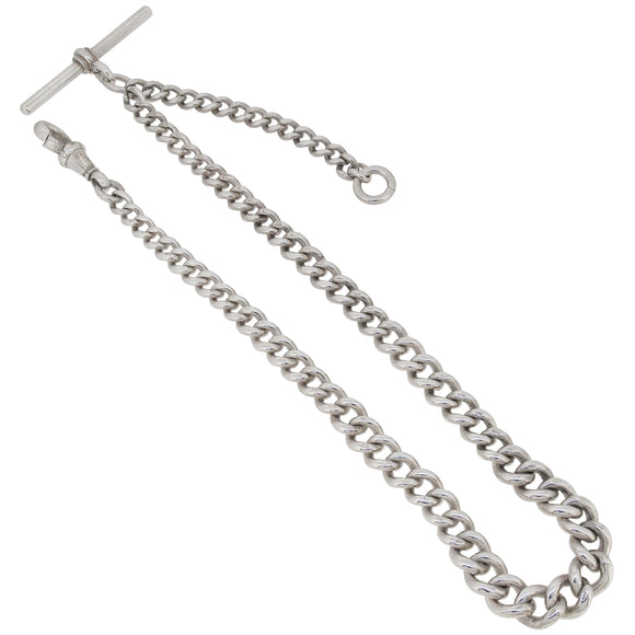 An early 20th century, silver, graduated Albert chain