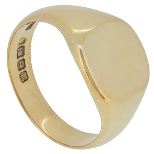 An Edwardian, 18ct yellow gold, cushion signet ring.