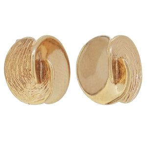 A pair of modern, 14ct yellow gold, curl stud earrings.