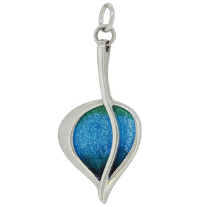 A modern, silver &amp; enamel set abstract pendant.