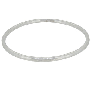 A modern, silver bangle.