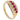 An Edwardian, 18ct yellow gold, ruby & diamond set, three row ring.