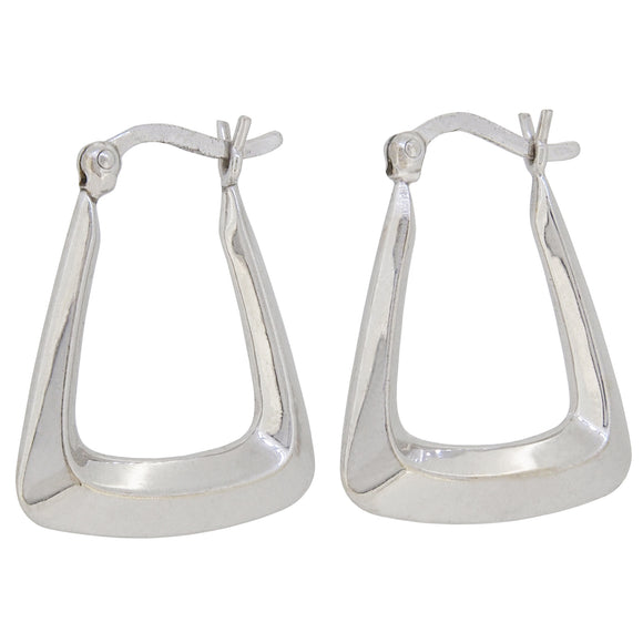 A pair of early 20th century, 9ct white gold hoop earrings.