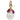 A pair of modern, 18ct yellow gold, ruby & pearl set pendant.