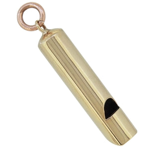 An early 20th century, yellow gold, whistle pendant.