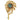 A mid-20th century, 18ct yellow gold, turquoise set, eleven stone floral brooch.
