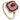 A modern, 9ct yellow gold, ruby &amp; diamond set square cluster tablet ring.