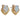 A pair of modern, 9ct yellow gold, opal & diamond set stud earrings.