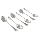 Six Georgian, silver teaspoons