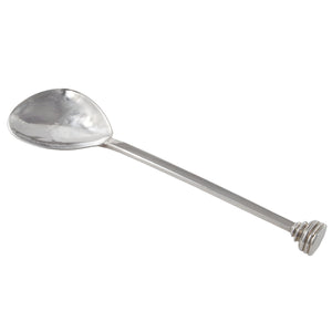 A modern, silver seal top spoon