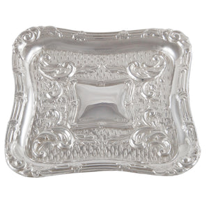 An Edwardian, silver, embossed pin tray