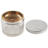 An early 20th century glass jar with a silver lid & insertAn early 20th century glass jar with a silver lid & insert