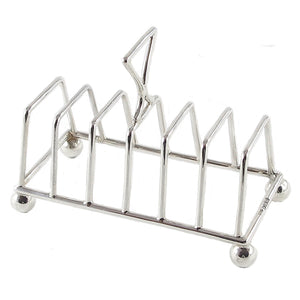 An Edwardian, silver, six slice toast rack