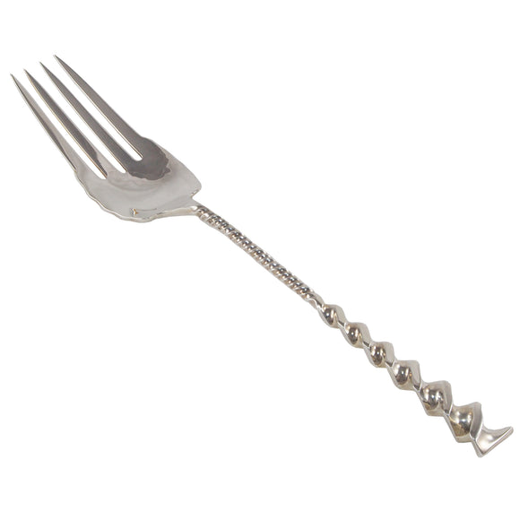 A silver serving fork