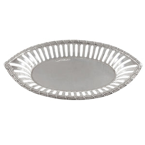 An Edwardian, silver, oval bon bon dish