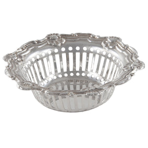 An Edwardian, silver, circular bon bon dish