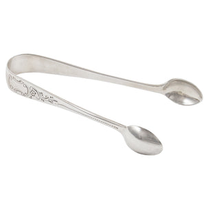 A pair of Edwardian, silver sugar tongs