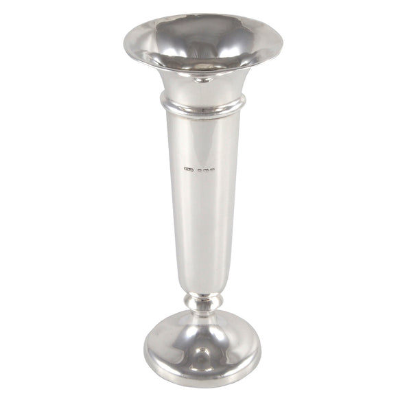 An early 20th century, silver trumpet vase