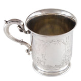 A Victorian, silver, child's mug engraved with a farm scene.