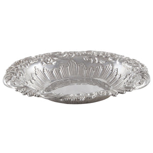 A Victorian, silver, circular, embossed dish