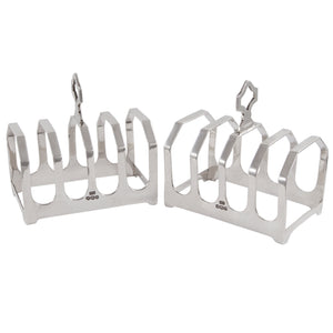 A pair of early 20th century, silver, four slice toast racks
