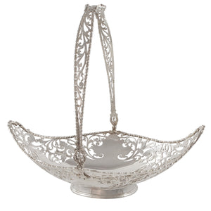 An early 20th century, silver, pierced cake basket