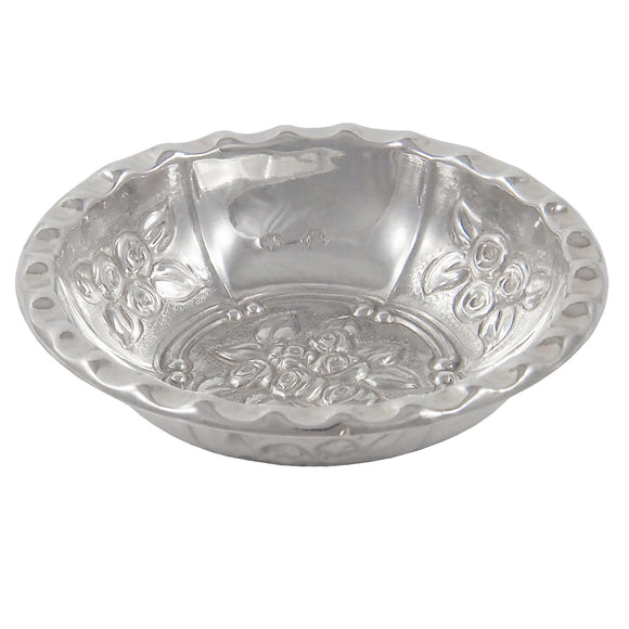 A continental, white metal, embossed dish