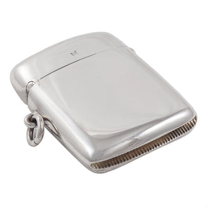 An Edwardian, silver, plain vesta case.