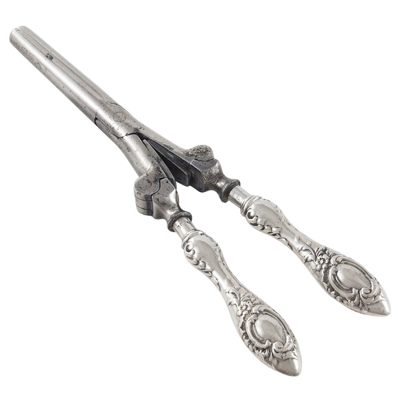 A pair of Edwardian, silver handled curling tongs