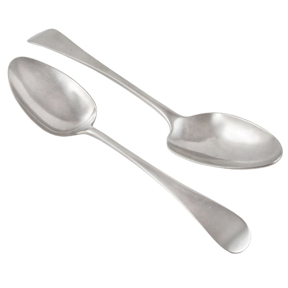 A pair of Georgian, silver Old English Pattern tablespoons