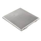 An early 20th century, silver, square, engine turned powder compact