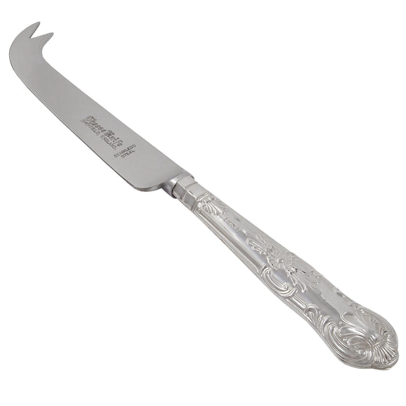 A modern, silver handled cheese knife