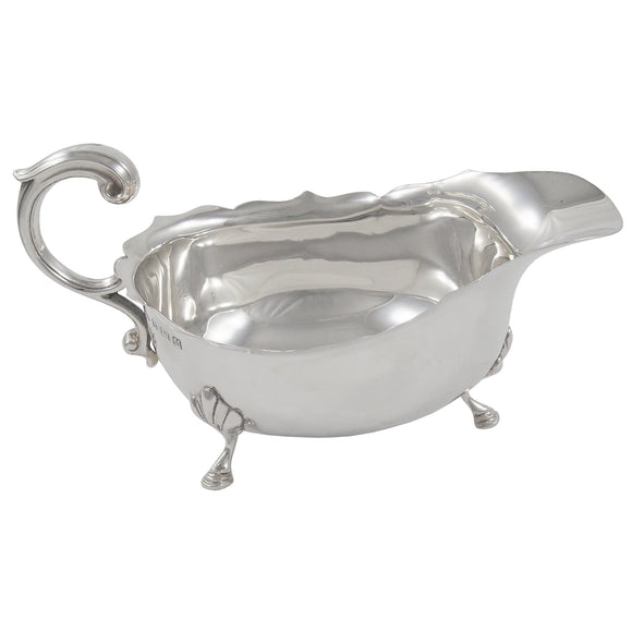 An early 20th century, silver, James Pattern sauce boat
