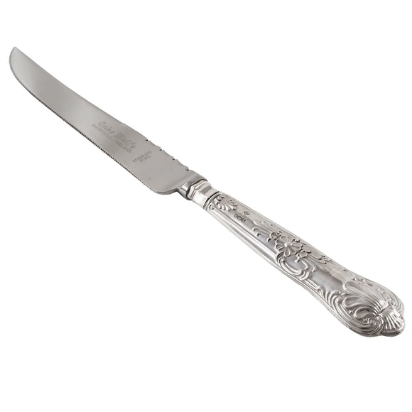 A modern, silver handled cake knife