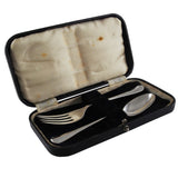 An early 20th century, silver, child's fork & spoon & fitted case