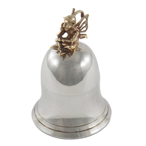 A modern, silver, & silver gilt, fairy bell box