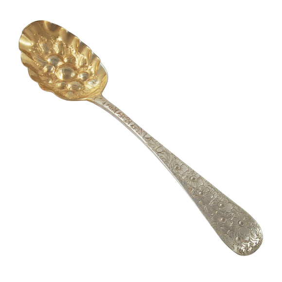 A Georgian, silver berry spoon