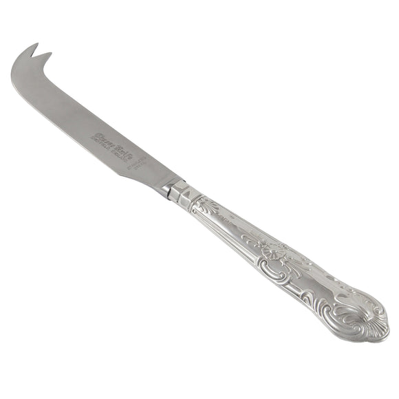 A modern, silver handled cheese knife.