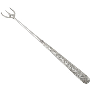 A Victorian, silver handled toasting fork.