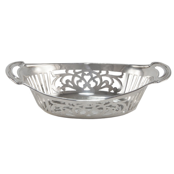 An early 20th century, silver, oval sweet dish with two handles