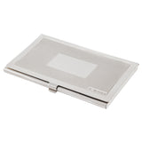 A modern, silver card case